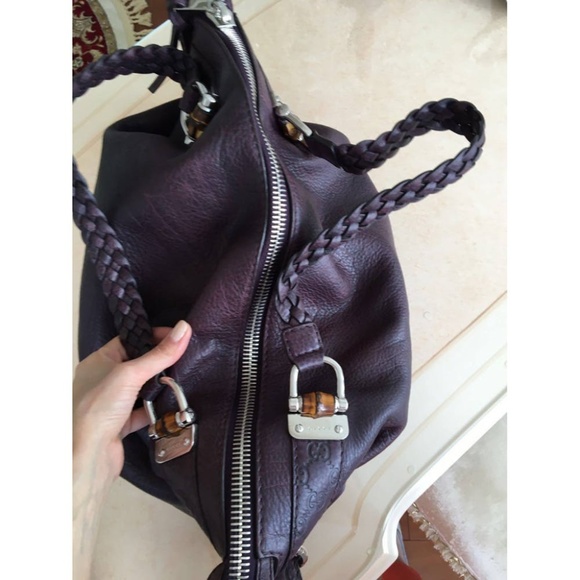 Authentic GUCCI Leather Large Bamboo Bar Tote - Picture 5 of 6